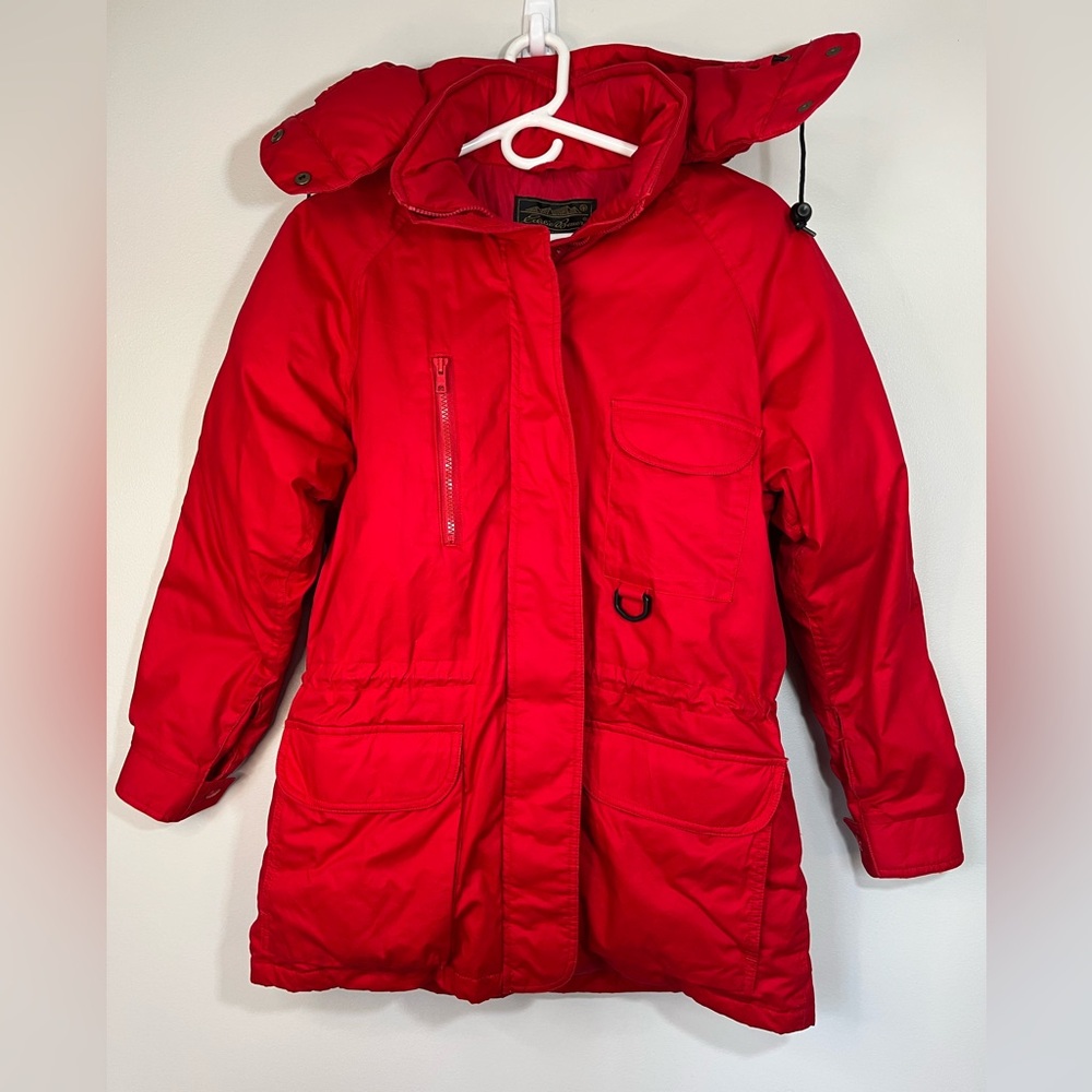 Vintage Gorpcore Eddie Bauer Cotton Shell Goose Down Hooded Womens Parka Medium